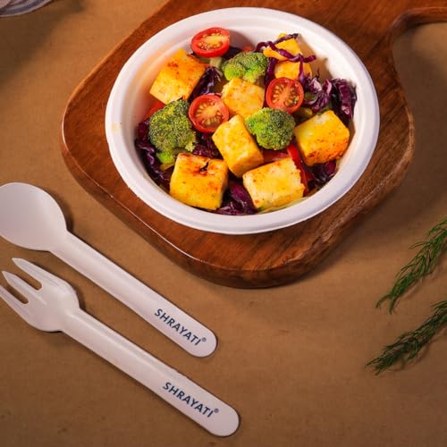 Shrayati Sugarcane Bagasse Bowls, 360 ml, 50 Pcs, Biodegradable Bagasse Disposable Round Bowls for Convenient and Sustainable Eating - Image 5