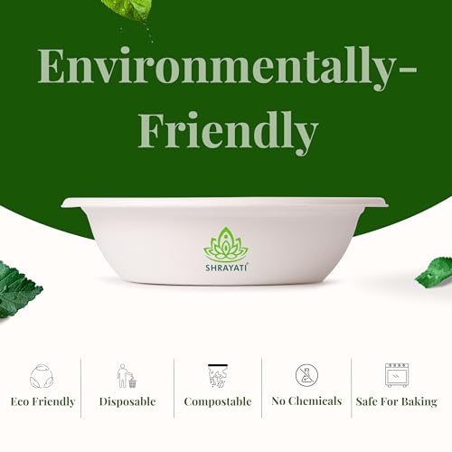 Shrayati Sugarcane Bagasse Bowls, 360 ml, 50 Pcs, Biodegradable Bagasse Disposable Round Bowls for Convenient and Sustainable Eating - Image 2