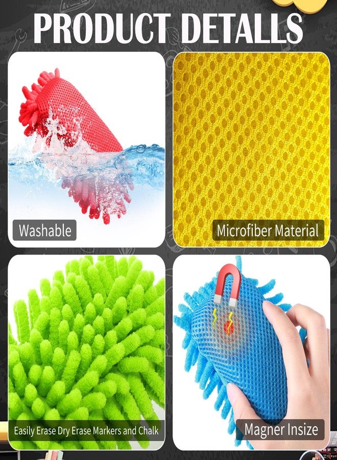 Sherr 36 Pcs Microfiber Shag Magnetic Erasers Bulk Washable Dry Erase Whiteboard Erasers for Whiteboard, Chalkboard, and Memo Boards Marker, Chalk Mark, Office Supplies Adult(Bright Color) - Image 3