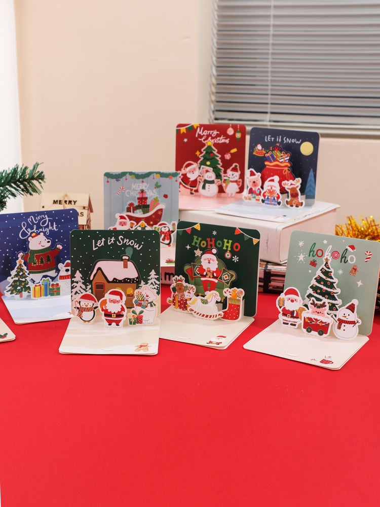 New 3D Christmas Greeting Card Gift Box Mini Creative Cartoon Children'S Thank You Blessing Small Card - Image 4