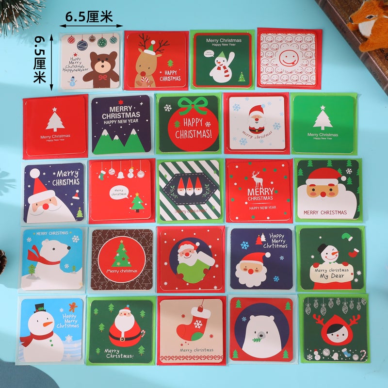 New 3D Christmas Greeting Card Gift Box Mini Creative Cartoon Children'S Thank You Blessing Small Card - Image 1