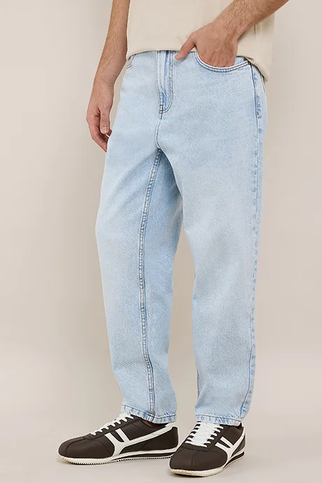 أر أند بي Faded Relaxed Fit Jeans with Button Closure