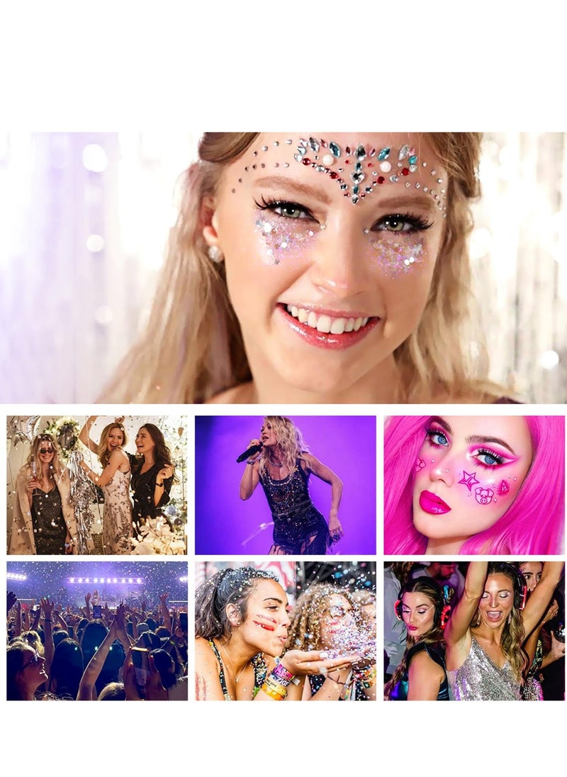 SYOSI - 3 Pack Body Glitter Gel for Face Hair and Lip Makeup Long Lasting Safe and Easy to Use Waterproof Color Changing Sparkling Liquid Sequins for Music Festivals Parties Women's Gift Tricolor - Image 1