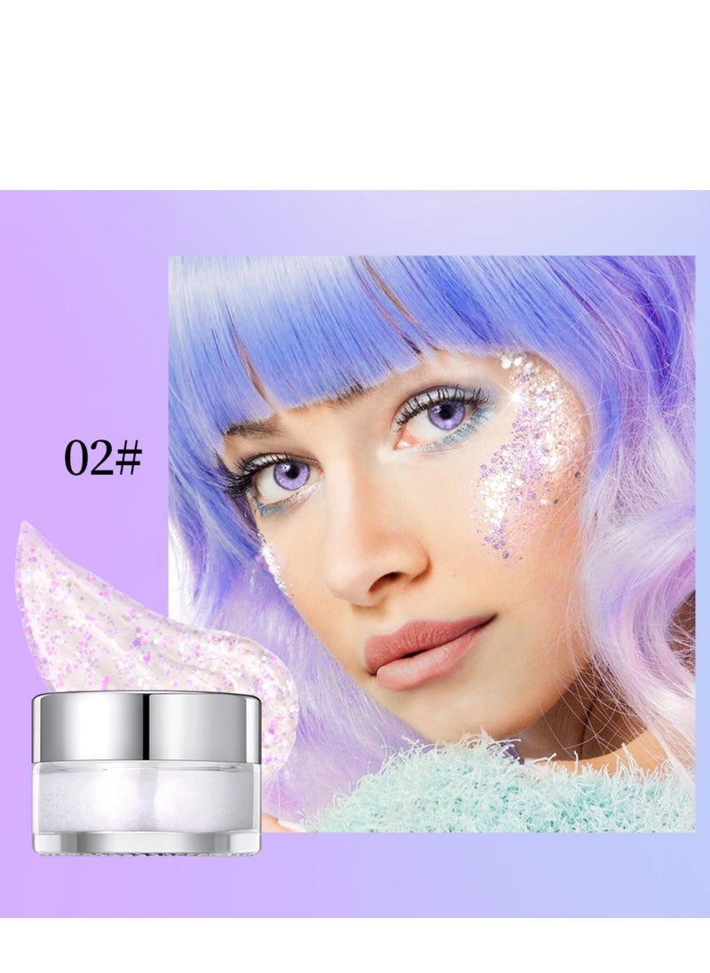 SYOSI - 3 Pack Body Glitter Gel for Face Hair and Lip Makeup Long Lasting Safe and Easy to Use Waterproof Color Changing Sparkling Liquid Sequins for Music Festivals Parties Women's Gift Tricolor - Image 1