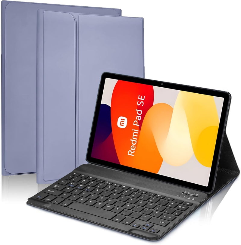 ProElite Keyboard case for Redmi Pad SE 11 inch, Magnetic Detachable Wireless Bluetooth Keyboard Redmi Pad SE 11 inch, Lavender - Image 1