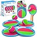Bennol Toss and Catch Ball Game for Kids 4 Paddles 4 Balls Storage Bag Outdoor Toys for Ages 310 Yard Backyard Beach Games - Image 2