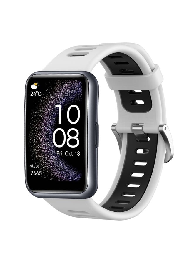 Replacement Strap For Huawei Watch Fit Special Edition Two-Color Silicone Watch Band White+Black