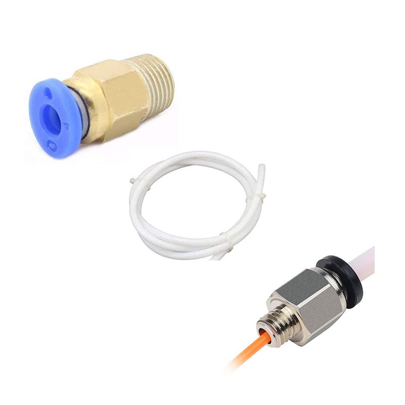 TESSERACT PC4-01 + PC4-M6 Pneumatic Connector + PTFE Tube - ID 2mm X OD 4mm for 1.75mm Filament, Premium Quality J-Head Fittings Hotend Fit (Quantity: 1 x PC4-01 + 1 x PC4-M6 + 1 meter 2x4mm PTFE Tube) - Image 4