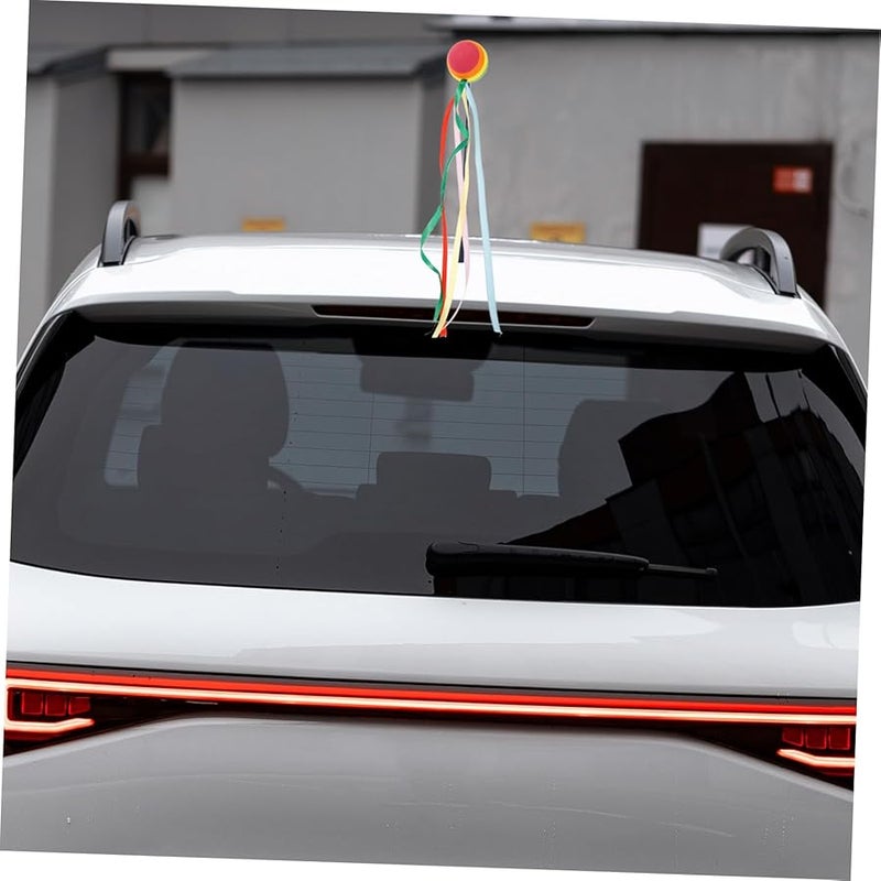 كرة هوائي سيارة كرة قوس قزح مع شريط مقاوم للبهتان للزينة الخارجية - Image 3