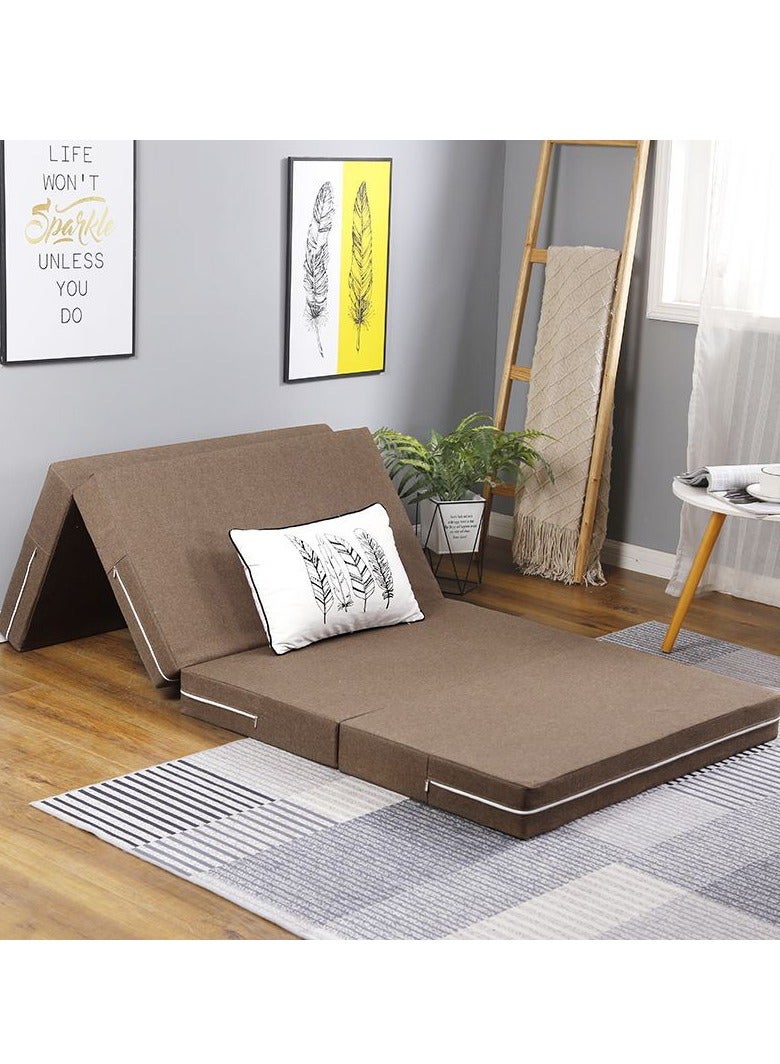 XiuWoo Portable 4-Folding Thick Foam Mattress, Foldable Bed, Guest Beds, Portable Bed, Topper Guest Mat, Sleeping Pad, Floor Nap with Breathable & Washable Cover - Image 1