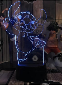 althiqahkey 16 Colors Remote Control 3D Night Table Lamp USB Power Supply Touch Switch Remote Control Bedside Kids Gift Bedroom Decoration Lilo & Stitch  - Image 1