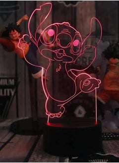 althiqahkey 16 Colors Remote Control 3D Night Table Lamp USB Power Supply Touch Switch Remote Control Bedside Kids Gift Bedroom Decoration Lilo & Stitch  - Image 3
