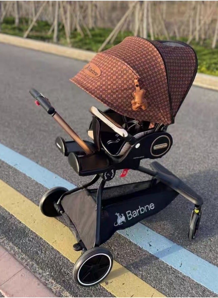 Generic Barbne V10 High End Stroller - Brown  - Image 2