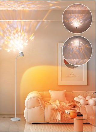 Floor Lamp, White Double Head Water Ripple Lamp, Colorful Sunset Lamp Projector with 3 Modes & Replaceable Color Films 360°Adjustable Halo Projector Floor Lamp White - pzsku/Z18E51D59284AA4FE4E08Z/45/_/1739944951/b3b3614f-e6e4-44bc-b6d7-50d7e6701e07