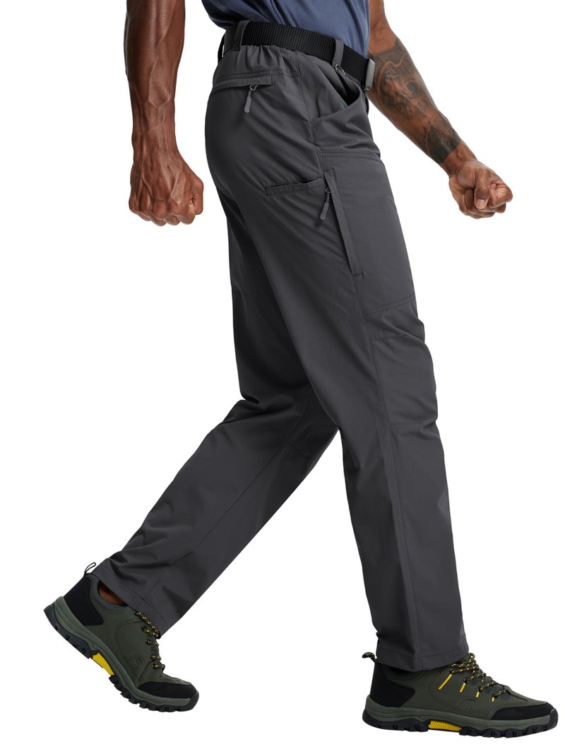 Zoofly Work Pants for Men Waterproof Lightweight Nylon Cargo Flex Tactical Pants Quick Dry Comfortable Elastic Waist (Dark Grey, 38W*34L) - Image 1