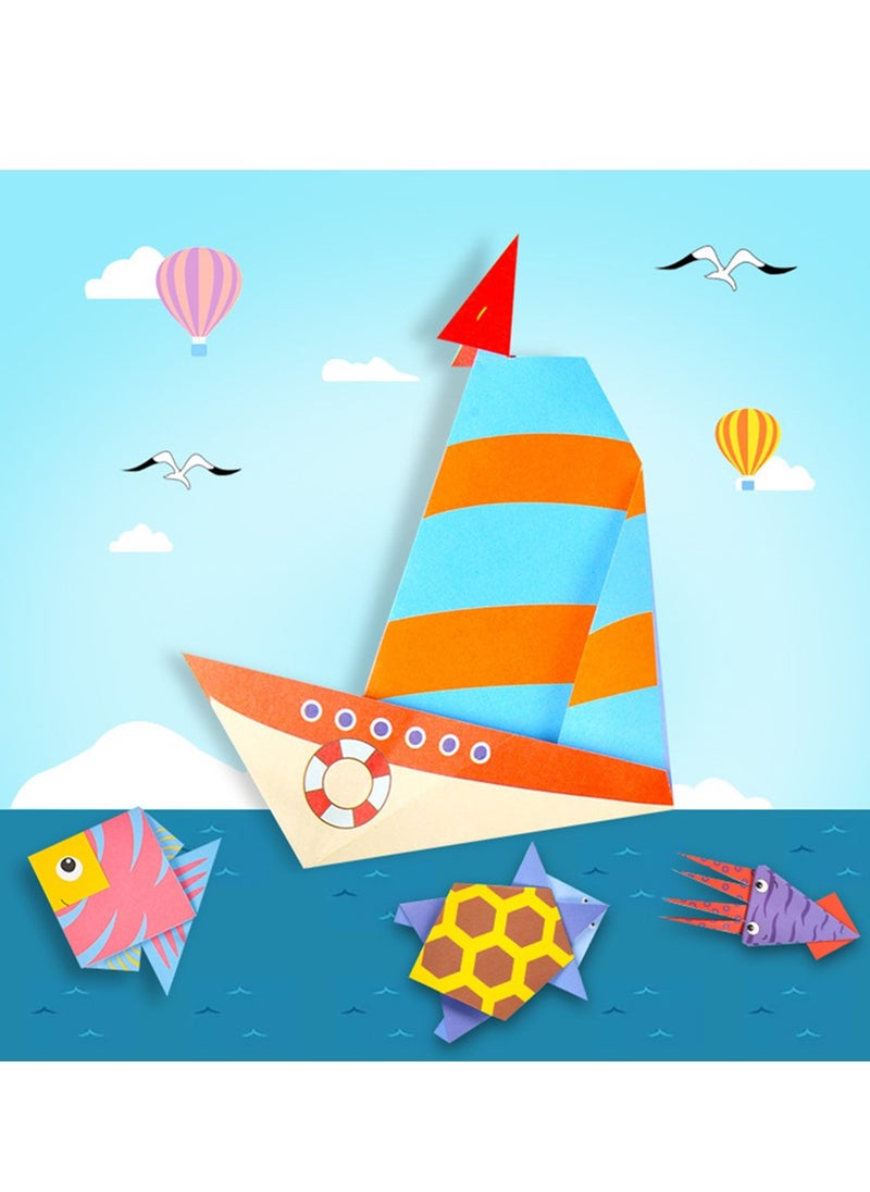 Generic - 108-Pieces Children Cartoon DIY Paper-folding Manual Toys Parent Interaction  Education Developmental Toys For 3-10Y Kids Animal Plant Making Tool For Kinds - Image 1