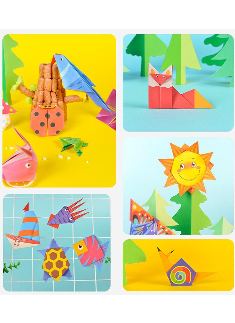 Generic - 108-Pieces Children Cartoon DIY Paper-folding Manual Toys Parent Interaction  Education Developmental Toys For 3-10Y Kids Animal Plant Making Tool For Kinds - Image 1