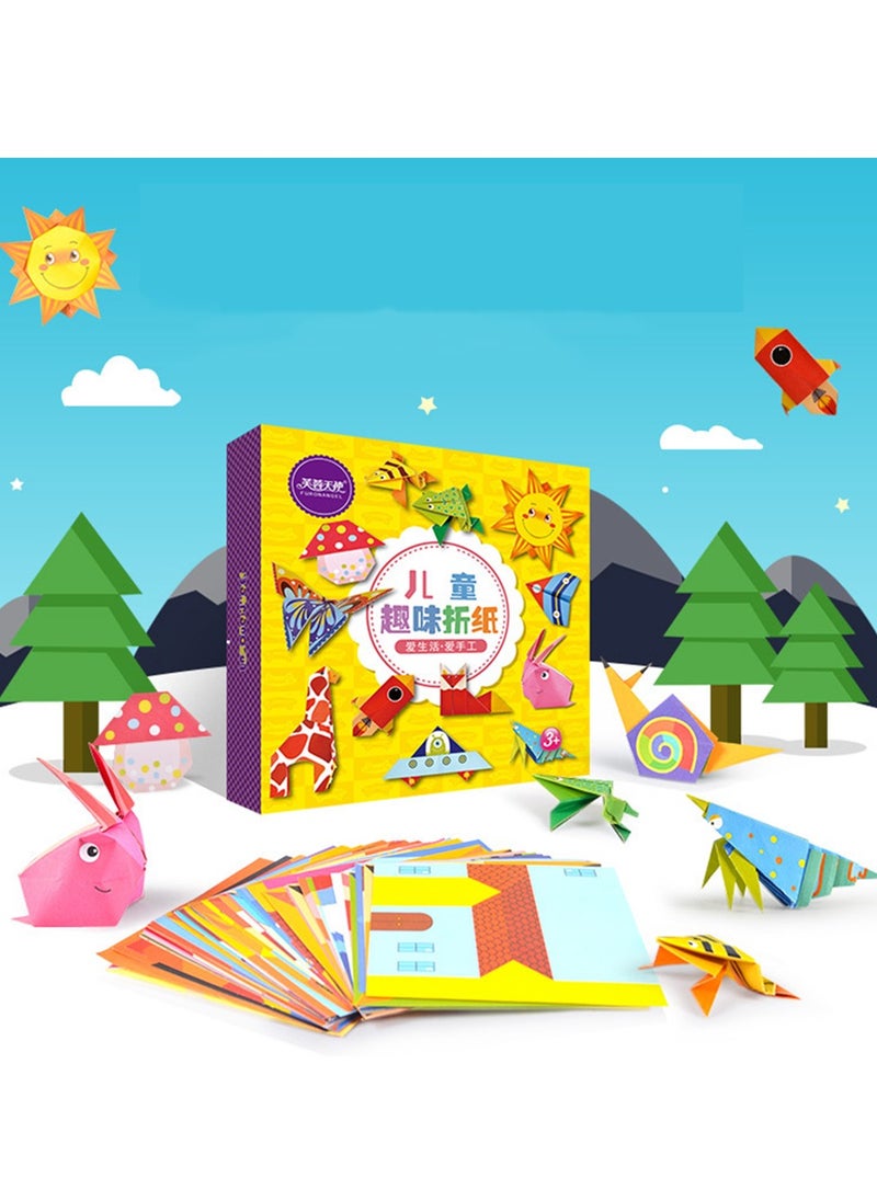 Generic - 108-Pieces Children Cartoon DIY Paper-folding Manual Toys Parent Interaction  Education Developmental Toys For 3-10Y Kids Animal Plant Making Tool For Kinds - Image 1