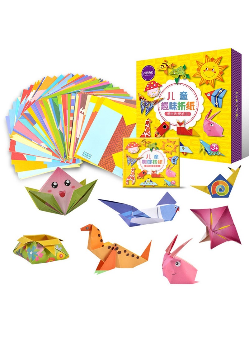 Generic - 108-Pieces Children Cartoon DIY Paper-folding Manual Toys Parent Interaction  Education Developmental Toys For 3-10Y Kids Animal Plant Making Tool For Kinds - Image 1