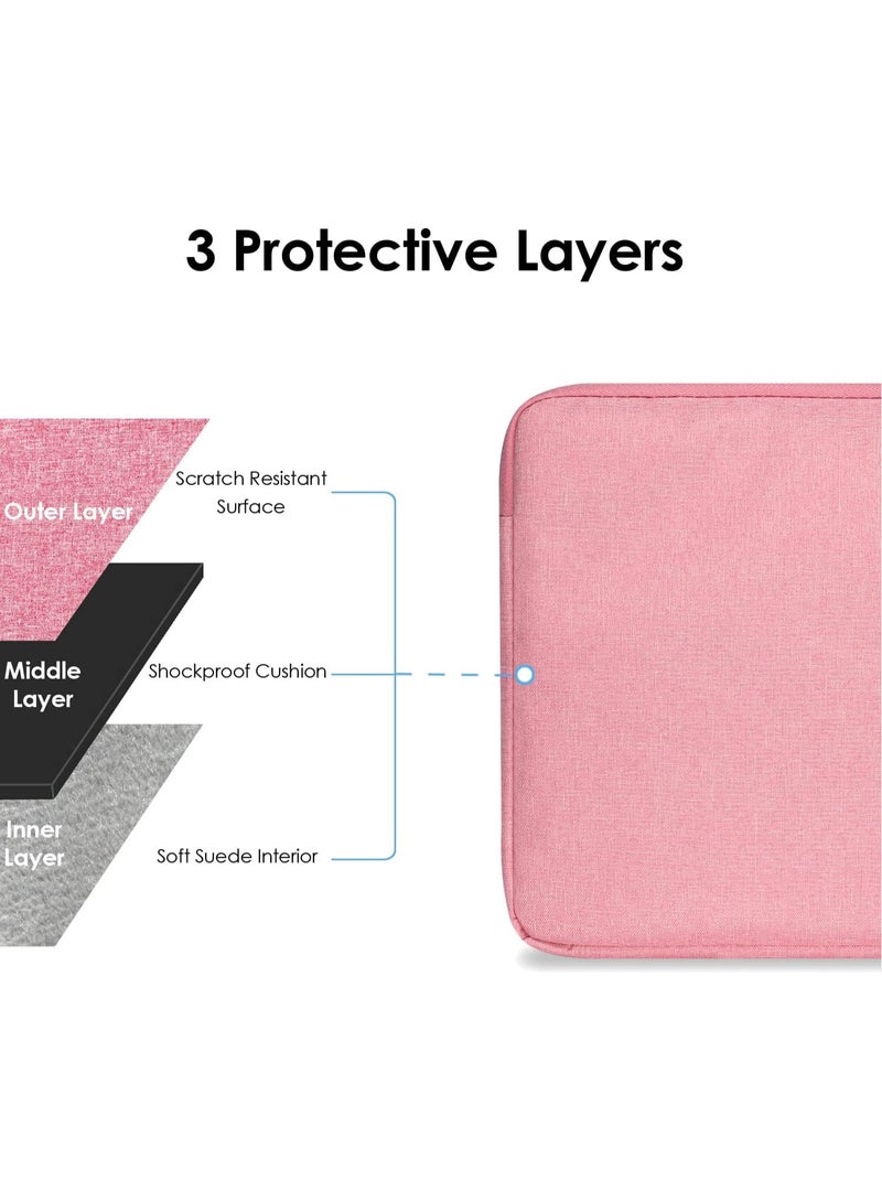 12.5 inch Laptop Tablet Sleeve Case Canvas Cover for 2021-2014 Surface Pro 4/5/ 6/7 / 7+ / 8|Surface Laptop Go 12.4"|2021-2020 MacBook Air Pro 12.5'' M1 Chip Protective Bag (Pink) - Image 5