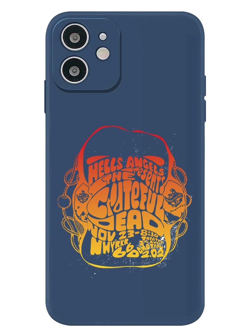 Theodor Protective Slim Fit Case Liquid Silicone Cover with Full Body Protection Anti-Scratch Shockproof Case For iPhone 12 Blue  - Hells angels copy - Image 1