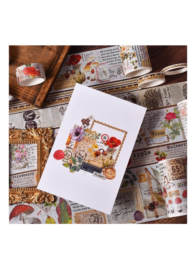 SYOSI - 18 Rolls Forest Flower Washi Tape Decorative Washi Masking Tapes Set for Scrapbooking Gift Wrapping Decoration Arts Crafts for Journaling Bullet  Junk Journal DIY Crafts - Image 1