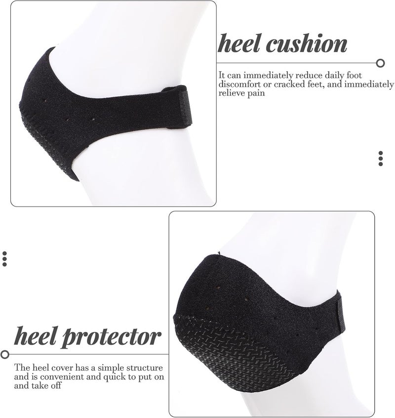 IMIKEYA Silicone Non-Slip Heel Covers Holes 2pcs Black Size S 36-40 Shock-Absorbing Heel Cushions for Foot Protection - Image 3