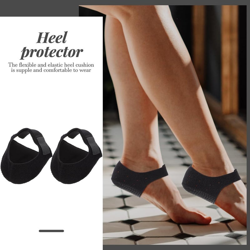 IMIKEYA Silicone Non-Slip Heel Covers Holes 2pcs Black Size S 36-40 Shock-Absorbing Heel Cushions for Foot Protection - Image 4