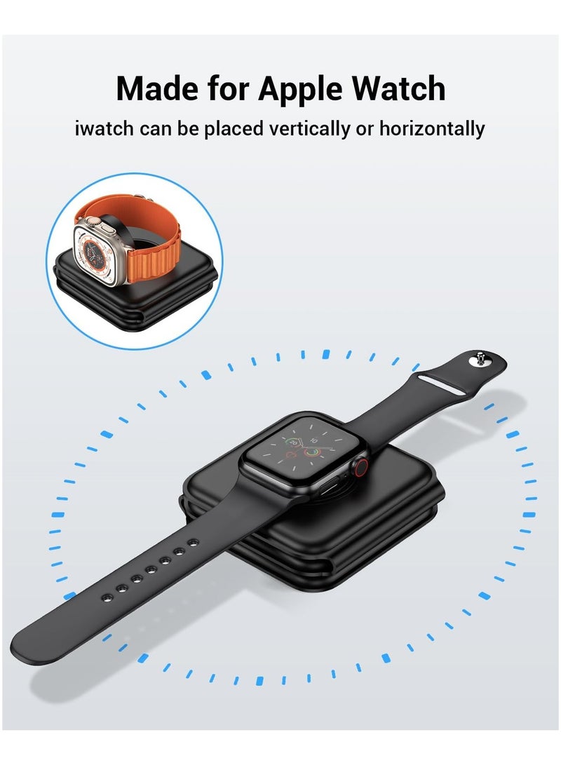 Concretization Wireless Charger 3 in 1,Magnetic Foldable Wireless Charging Station for iPhone 16/15/14/13/12/11 Pro Max/X/Xs Max/8/8 Plus,3/2/pro,iWatch Series 7/6/5/SE/4/3/2,and iPhone - Image 2