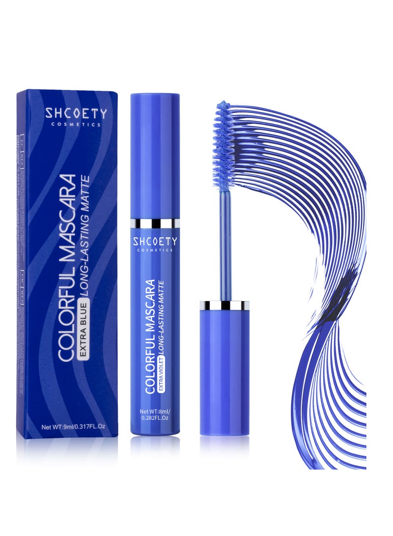 SHCOETY Mascara for Women Sweat Proof Ultra Long Lasting Waterproof Blue - Image 1
