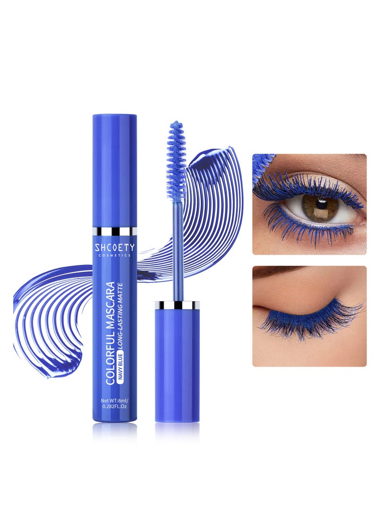 SHCOETY Mascara for Women Sweat Proof Ultra Long Lasting Waterproof Blue - Image 2