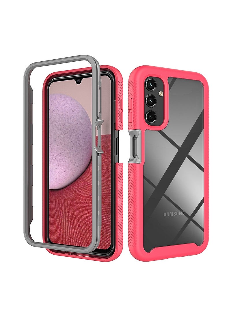 عام Samsung Galaxy A14 5G غطاء شفاف، مزيج من السيليكون والبولي كربون، يوفر حماية كاملة للهاتف مع إطار داخلي من البولي كربون وتصميم متعدد الطبقات بمعيار عسكري لحماية الهاتف من الصدمات الشديدة.