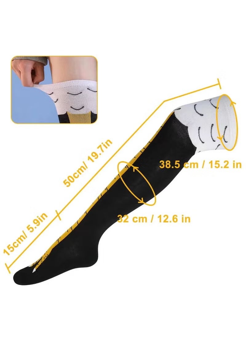 Generic - 3Pack Chicken Leg Socks, Chicken Feet Stockings, Cotton Knee Thigh High Socks Novelty Pattern Athletic Socks for Women Girls Striped Socks Funny Gifts - Image 1