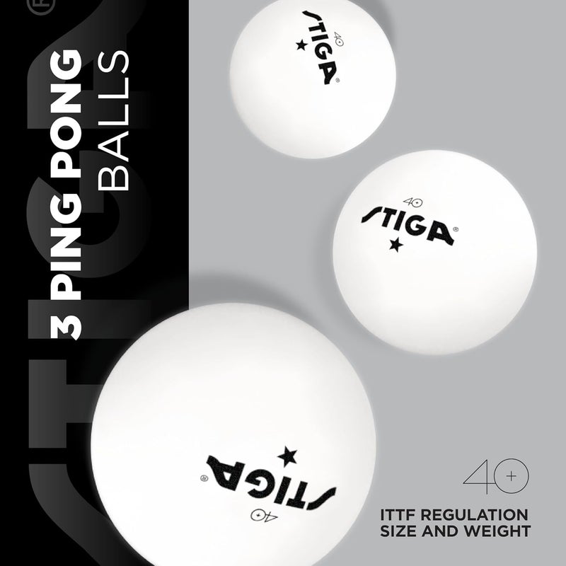 STIGA Retractable Table Tennis Set - Includes 2 Paddles, 3 Balls, and Mesh Storage Bag - Image 4