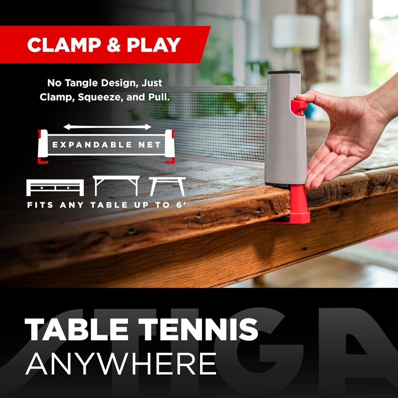 STIGA Retractable Table Tennis Set - Includes 2 Paddles, 3 Balls, and Mesh Storage Bag - Image 2