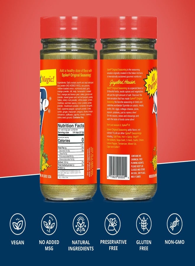 Spike Original All-Purpose Seasoning Salt, Herb, Veggie & Spice Blend 2-Pack – MSG-Free Seasonings & Spices, 3 Oz Ea - Image 2