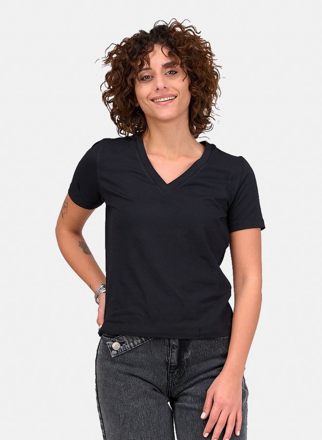 Clue V-Neck Cotton Blend T-Shirt - Image 1