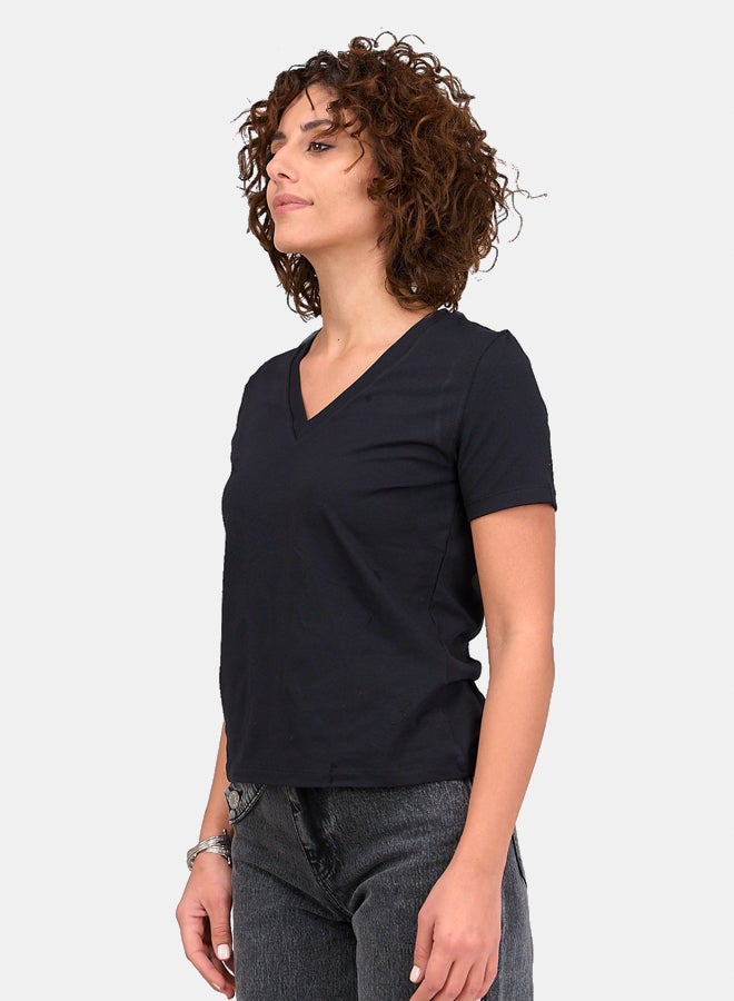 Clue V-Neck Cotton Blend T-Shirt - Image 2