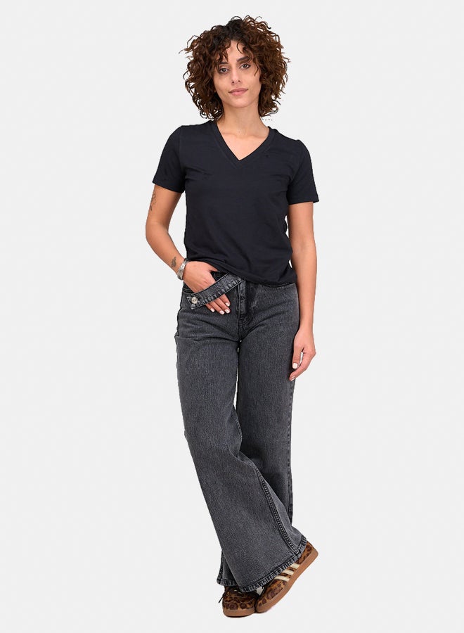 Clue V-Neck Cotton Blend T-Shirt - Image 5