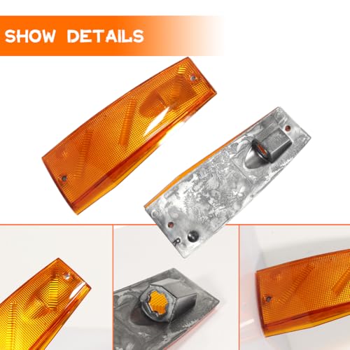 Tonsya For 1984-1996 Jeep Cherokee/1986-1992 Jeep Comanche/1984-1985 Jeep Wagoneer Front Bumper Signal Side Marker housing Amber Lens 56000110, CH2551113, 56000111, CH2550113 - Image 2
