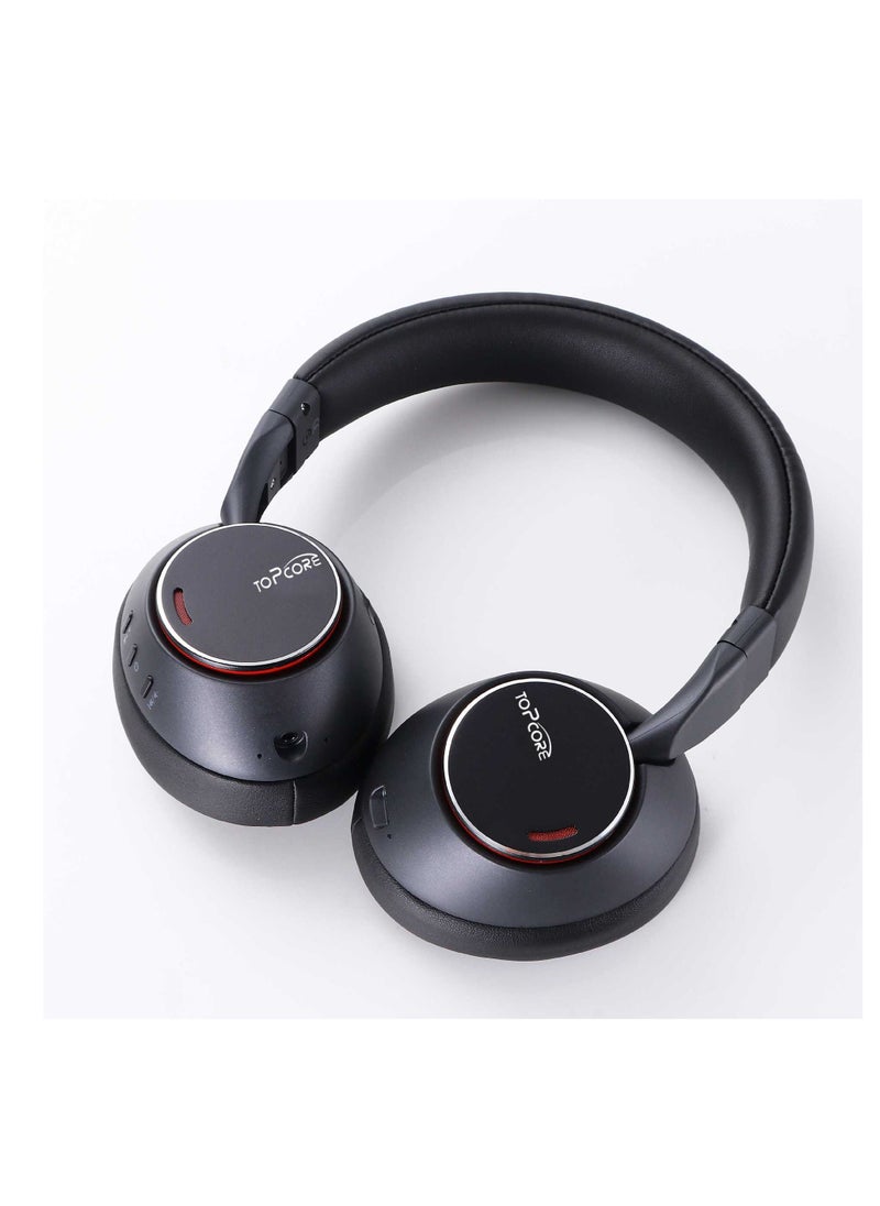 Topcore - Hybrid Active Noise Cancelling Headphones Bluetooth with Multiple Modes, Hi-Res Sound Bluetooth Headphones, Custom EQ via App, 40H Playtime, Multipoint Connection Black - Image 1