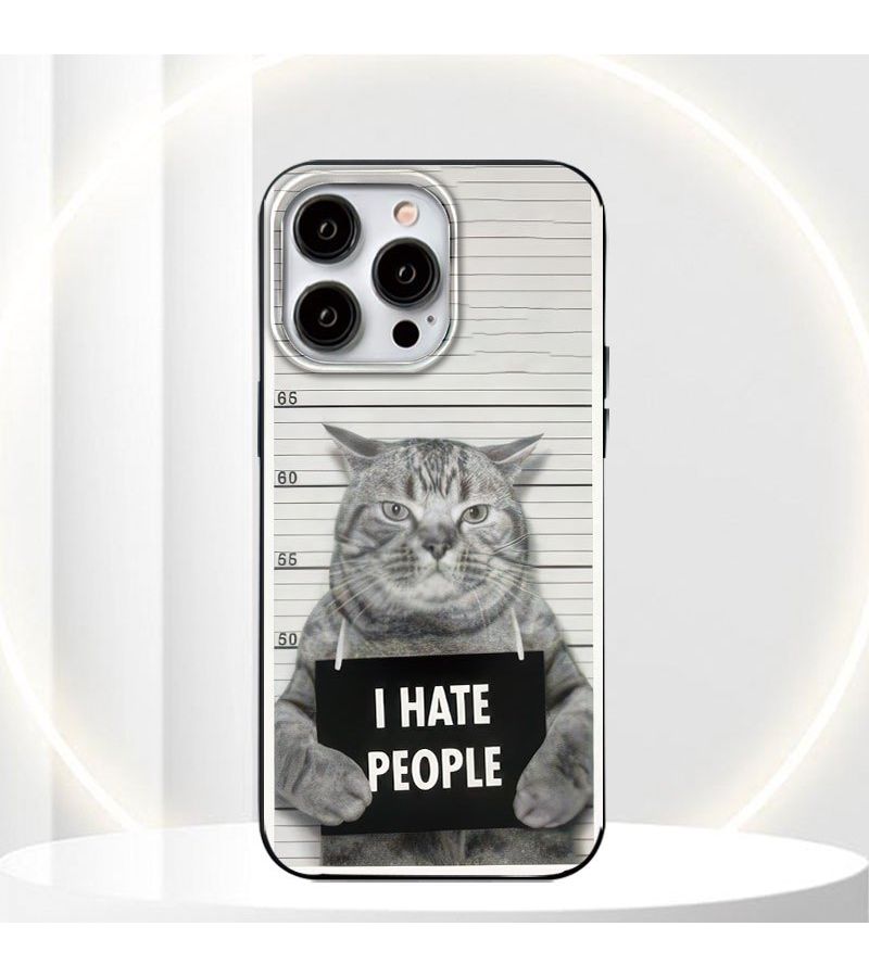 Creative Cat Pattern Shockproof Drop Proof Phone Case Compatible With iPhone 14 Plus Black - Image 1