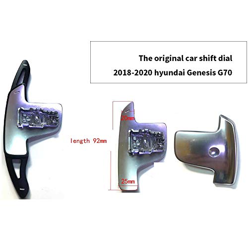 Ysbxitu Aluminum Alloy Car Steering Wheel Shift Paddle fit for Hyundai Genesis G70 2018-2021 Paddle Shifter Extension Accessories Interior Decoration Accessories -Black - Image 2
