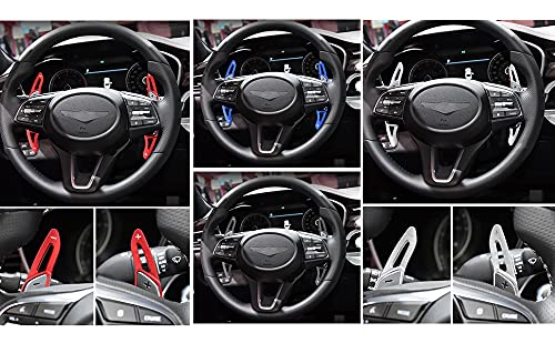 Ysbxitu Aluminum Alloy Car Steering Wheel Shift Paddle fit for Hyundai Genesis G70 2018-2021 Paddle Shifter Extension Accessories Interior Decoration Accessories -Black - Image 5