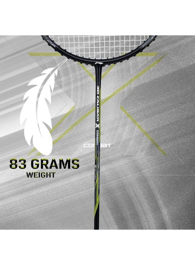Li-Ning Li-Ning 3D Calibar X Combat Carbon Graphite Strung Badminton Racquet, 85 Grams, 30 Lbs String Tension And Free Full Cover