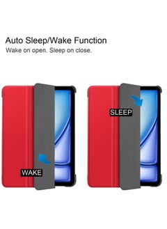 Best Choice Products Case For iPad Air 13 Inch Case M2 2024 / iPad Pro 12.9 6th/5th Gen, Slim Trifold Stand Case, Auto Wake/Sleep, Durable Protection,Red  - Image 2