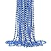 ZZYFGH 12 PCS Metallic Blue Bead Necklace Bulk 33 Mardi Gras Round Beaded Necklaces for Mardi Gras Party Christmas New Year Eve Festive Events - Image 3