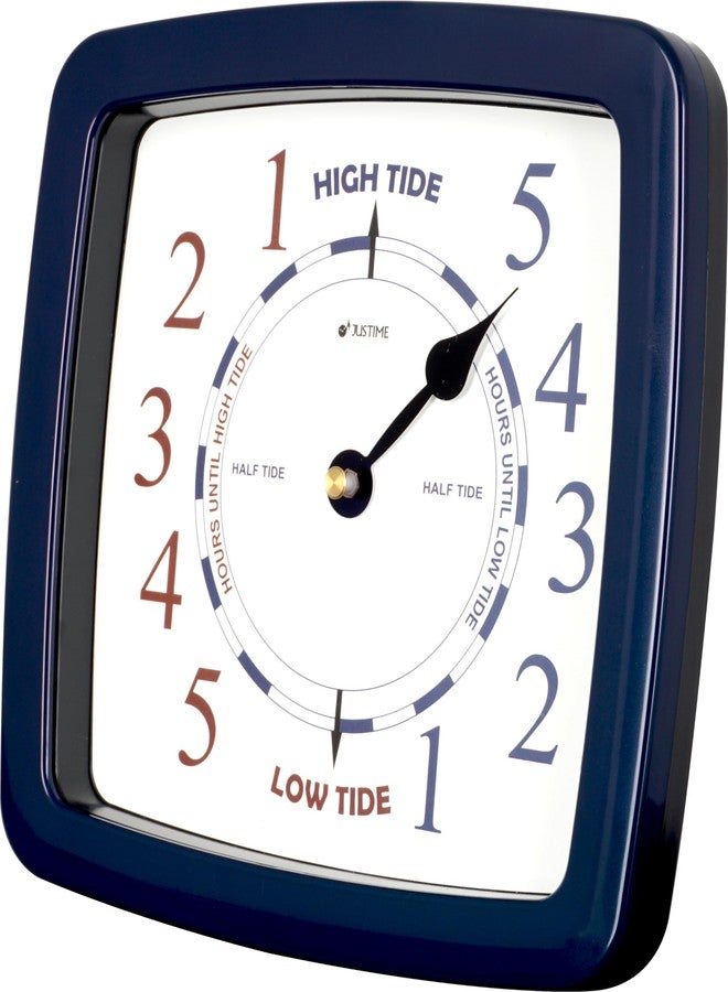 JUSTIME 8.5 Inch Atlantic Tide Clock for East Coast, High Tide Low Tide Clock with Plastic Water Resistant Case, Colorful Graphics Designed Home Wall Décor (TT419DB Basic Blue) - Image 2