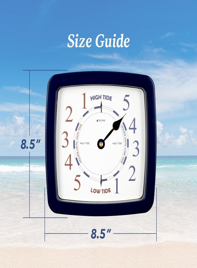 JUSTIME 8.5 Inch Atlantic Tide Clock for East Coast, High Tide Low Tide Clock with Plastic Water Resistant Case, Colorful Graphics Designed Home Wall Décor (TT419DB Basic Blue) - Image 3