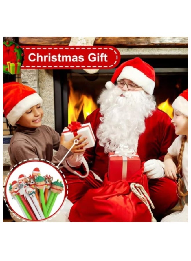 مجموعة 5 أقلام حبر جل بتصاميم كرتون الكريسماس - أقلام رولر بول لطيفة (رجل الثلج، سانتا، الرنة، الشجرة) - حبر أسود - مثالية للهدايا المدرسية - Image 5